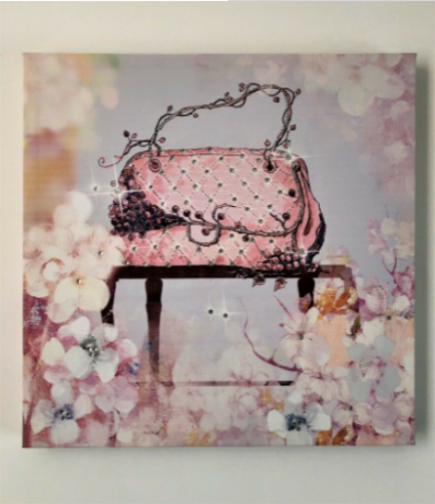 brand-new-pink-rhinestone-bag-canvas-wall-art-fashion-picture-print-home-decor-40x40cm-big-0