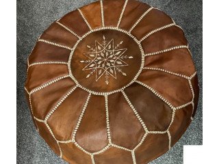 Moroccan leather Pouffe