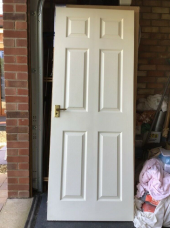 10-used-white-six-panel-internal-doors-with-brass-hinges-and-handles-good-condition-big-0
