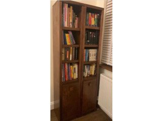 2 Tallboy book shelf and 1 side cabinet set mango wood