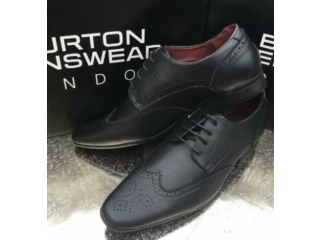 Burtons - Size 9 Black Leather Brogues - New / Boxed