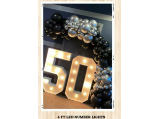 4ft LED NUMBER LIGHTS TO HIRE