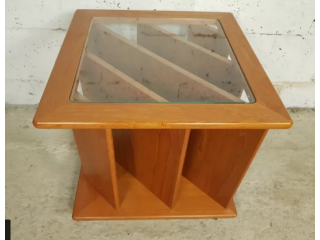 Vintage G Plan Style Cube Medium Teak & Glazed Glass Retro Coffee Table Magazine Rack CR0068