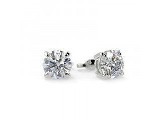 Round Diamond Solitaire Earrings