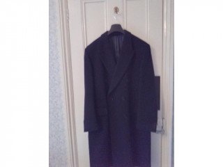 Man's navy wool coat in Cardiff
